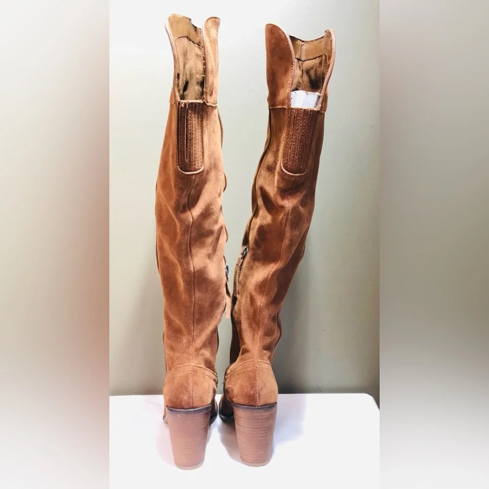 Dolce Vita Womens Brown Suede Heeled Knee High Boots Anthropologie Size 6? 6.5?